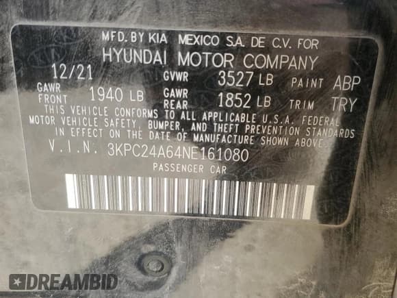 ✅ 2022 Hyundai Accent SE • VIN: 3KPC24A64NE161080 • Лот: 73870634. Опубликован ранее на Copart с пробегом 28 824 миль. Бесплатный доступ к архиву аукционных продаж из США и подробный отчёт об истории автомобиля на DreamBid. Изображение 14.