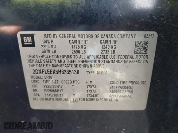 ✅ 2017 Chevrolet Equinox LS • VIN: 2GNFLEEK5H6335130 • Лот: 43087979. Опубликован ранее на IAAI с пробегом 112 497 миль. Бесплатный доступ к архиву аукционных продаж из США и подробный отчёт об истории автомобиля на DreamBid. Изображение 9.