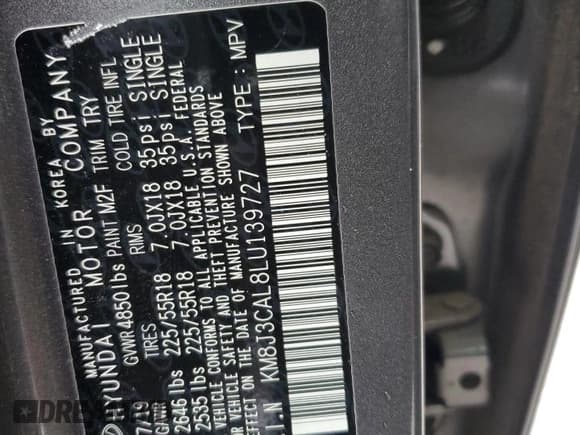 ✅ 2020 Hyundai Tucson SEL • VIN: KM8J3CAL8LU139727 • Lot: 85705995. Wystawiony na Copart z przebiegiem 83 279 mil. Bezpłatny archiwum sprzedaży aukcyjnych z USA i szczegółowy raport historii pojazdu na DreamBid. Zdjęcie 12.