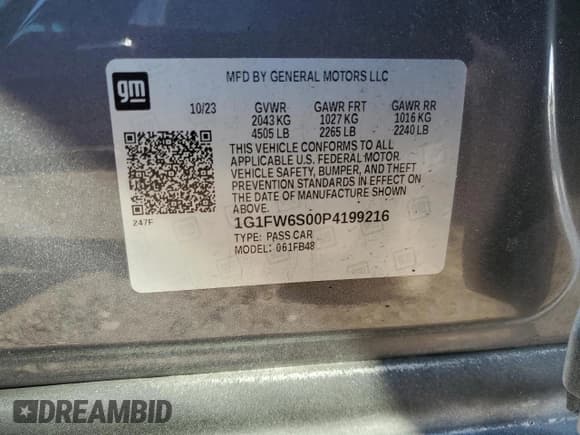 ✅ 2023 Chevrolet Bolt EV 1LT • VIN: 1G1FW6S00P4199216 • Lot: 57856545. Wystawiony na Copart z przebiegiem 45 552 mil. Bezpłatny archiwum sprzedaży aukcyjnych z USA i szczegółowy raport historii pojazdu na DreamBid. Zdjęcie 13.