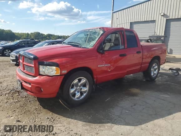 2005 Dodge 1500 SLT with VIN 1D7HA18D05S282056, listed as a Copart auction lot 84391525 with 147,030 mi miles and Salvage title. Bid and sale history available at DreamBid. Image 1.