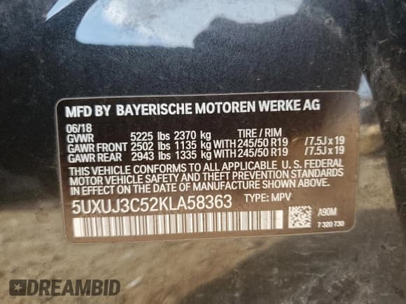 ✅ 2019 BMW X4 xDrive30i • VIN: 5UXUJ3C52KLA58363 • Lot: 71738505. Listed on Copart with Not provided. Free auction sales archive from the USA and detailed vehicle history report at DreamBid. Image 12.