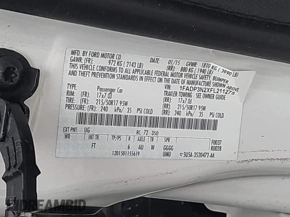 ✅ 2015 Ford Focus Titanium • VIN: 1FADP3N2XFL211275 • Lot: 43659891. Wystawiony na IAAI z przebiegiem 147 389 mil. Bezpłatny archiwum sprzedaży aukcyjnych z USA i szczegółowy raport historii pojazdu na DreamBid. Zdjęcie 9.