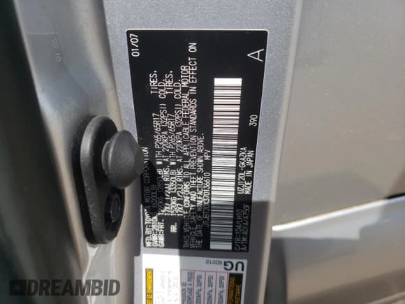 ✅ 2007 Lexus GX 470 • VIN: JTJBT20X370136610 • Lot: 71312775. Listed on Copart with 239,192 mi. Free auction sales archive from the USA and detailed vehicle history report at DreamBid. Image 13.