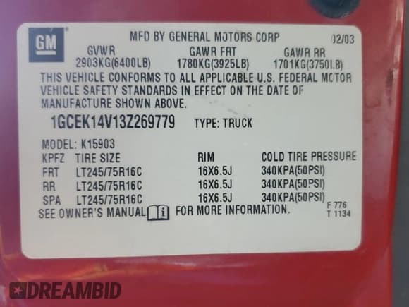 ✅ 2003 Chevrolet Silverado 1500 Work Truck • VIN: 1GCEK14V13Z269779 • Лот: 78841684. Опубликован ранее на Copart с пробегом 252 802 миль. Бесплатный доступ к архиву аукционных продаж из США и подробный отчёт об истории автомобиля на DreamBid. Изображение 14.