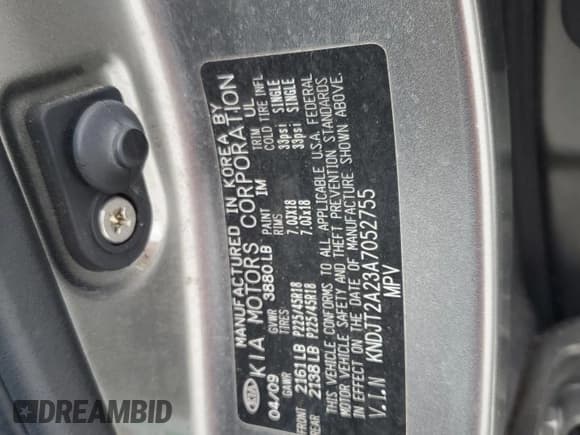 ✅ 2010 Kia Soul + • VIN: KNDJT2A23A7052755 • Lot: 80706755. Listed on Copart with 172,272 mi. Free auction sales archive from the USA and detailed vehicle history report at DreamBid. Image 12.