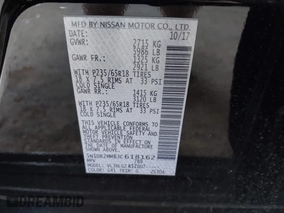 ✅ 2018 Nissan Pathfinder SV • VIN: 5N1DR2MM8JC618162 • Lot: 42066316. Listed on IAAI with 168,691 mi. Free auction sales archive from the USA and detailed vehicle history report at DreamBid. Image 9.