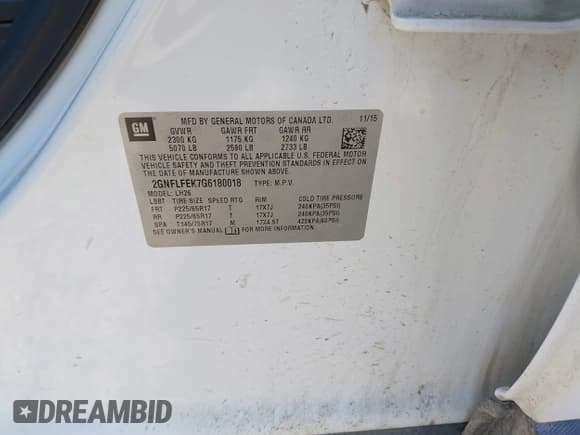 ✅ 2016 Chevrolet Equinox LT • VIN: 2GNFLFEK7G6180018 • Лот: 43420436. Опубликован ранее на IAAI с пробегом 158 277 миль. Бесплатный доступ к архиву аукционных продаж из США и подробный отчёт об истории автомобиля на DreamBid. Изображение 8.