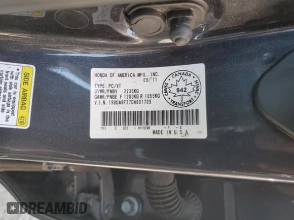 ✅ 2012 Acura TL Advance • VIN: 19UUA9F77CA801709 • Lot: 80738855. Wystawiony na Copart z przebiegiem 104 242 mil. Bezpłatny archiwum sprzedaży aukcyjnych z USA i szczegółowy raport historii pojazdu na DreamBid. Zdjęcie 12.