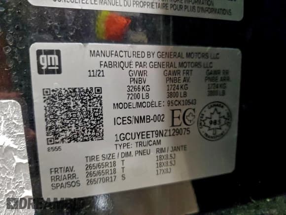 ✅ 2022 Chevrolet Silverado 1500 RST • VIN: 1GCUYEET9NZ129075 • Lot: 94184325. Listed on Copart with 69,396 mi. Free auction sales archive from the USA and detailed vehicle history report at DreamBid. Image 12.