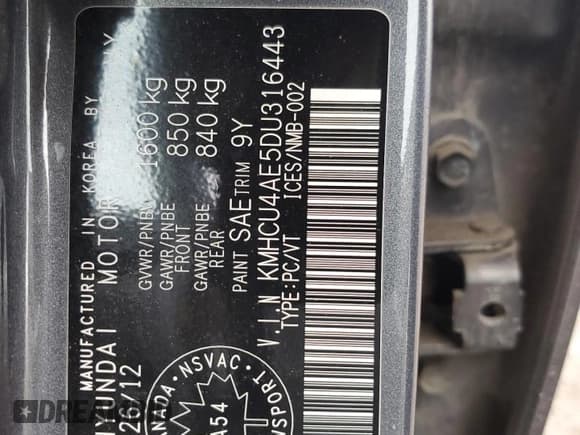 ✅ 2013 Hyundai Accent GLS • VIN: KMHCU4AE5DU316443 • Лот: 67941694. Опубликован ранее на Copart с пробегом 158 402 миль. Бесплатный доступ к архиву аукционных продаж из США и подробный отчёт об истории автомобиля на DreamBid. Изображение 12.