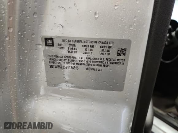 ✅ 2014 Chevrolet Impala LT • VIN: 2G1WB5E35E1124516 • Lot: 70904645. Wystawiony na Copart z przebiegiem 98 337 mil. Bezpłatny archiwum sprzedaży aukcyjnych z USA i szczegółowy raport historii pojazdu na DreamBid. Zdjęcie 12.