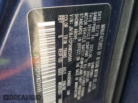 ✅ 2019 Nissan Rogue S • VIN: JN1BJ1CP3KW224595 • Lot: 71897435. Listed on Copart with 91,062 mi. Free auction sales archive from the USA and detailed vehicle history report at DreamBid. Image 13.