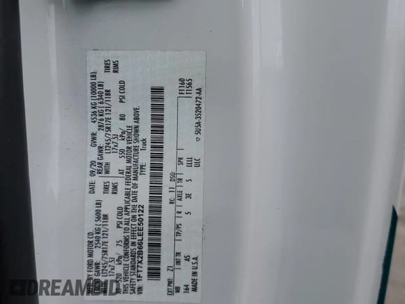 ✅ 2020 Ford F-250 XL • VIN: 1FT7X2B66LEE50122 • Lot: 90281745. Wystawiony na Copart z przebiegiem 51 506 mil. Bezpłatny archiwum sprzedaży aukcyjnych z USA i szczegółowy raport historii pojazdu na DreamBid. Zdjęcie 12.