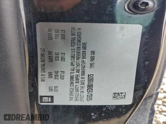 ✅ 2011 Cadillac CTS Performance • VIN: 1G6DJ1ED8B0109375 • Лот: 95566335. Опубликован ранее на Copart с пробегом 133 143 миль. Бесплатный доступ к архиву аукционных продаж из США и подробный отчёт об истории автомобиля на DreamBid. Изображение 13.