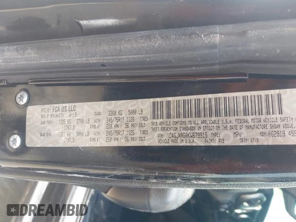 ✅ 2019 Jeep Wrangler Sport S • VIN: 1C4GJXAG0KW679915 • Lot: 42420876. Listed on IAAI with 77,169 mi. Free auction sales archive from the USA and detailed vehicle history report at DreamBid. Image 9.