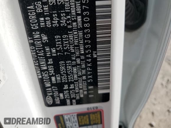 ✅ 2018 Kia Sorento SX • VIN: 5XYPK4A53JG380375 • Лот: 59942225. Опубликован ранее на Copart с пробегом 114 260 миль. Бесплатный доступ к архиву аукционных продаж из США и подробный отчёт об истории автомобиля на DreamBid. Изображение 13.