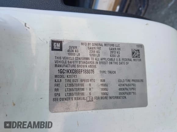 ✅ 2014 Chevrolet Silverado 2500HD LT • VIN: 1GC1KXC86EF183076 • Lot: 43624761. Listed on IAAI with 198,785 mi. Free auction sales archive from the USA and detailed vehicle history report at DreamBid. Image 9.