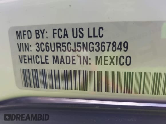 ✅ 2022 Ram 2500 Tradesman • VIN: 3C6UR5CJ5NG367849 • Лот: 41680816. Опубликован ранее на IAAI с пробегом 30 883 миль. Бесплатный доступ к архиву аукционных продаж из США и подробный отчёт об истории автомобиля на DreamBid. Изображение 9.