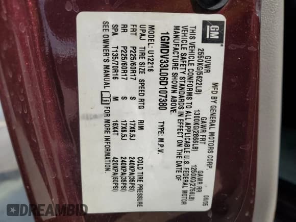 ✅ 2006 Pontiac Montana • VIN: 1GMDV33L06D107380 • Lot: 74397954. Wystawiony na Copart z przebiegiem 212 768 mil. Bezpłatny archiwum sprzedaży aukcyjnych z USA i szczegółowy raport historii pojazdu na DreamBid. Zdjęcie 13.