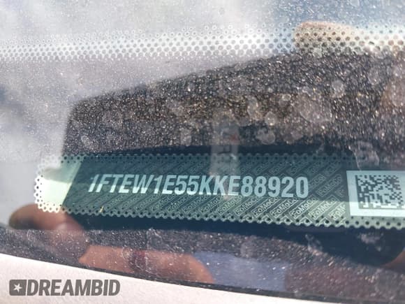 ✅ 2019 Ford F-150 XL • VIN: 1FTEW1E55KKE88920 • Лот: 42045073. Опубликован ранее на IAAI с пробегом 137 741 миль. Бесплатный доступ к архиву аукционных продаж из США и подробный отчёт об истории автомобиля на DreamBid. Изображение 9.