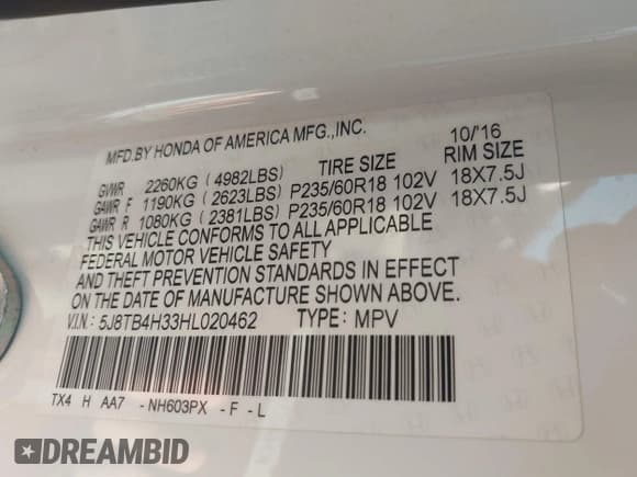 ✅ 2017 Acura RDX • VIN: 5J8TB4H33HL020462 • Lot: 42345279. Wystawiony na IAAI z przebiegiem 111 325 mil. Bezpłatny archiwum sprzedaży aukcyjnych z USA i szczegółowy raport historii pojazdu na DreamBid. Zdjęcie 9.