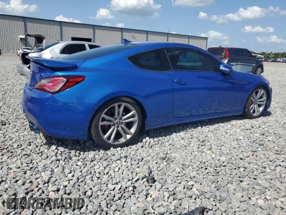 2010 Hyundai Genesis Coupe Track with VIN KMHHU6KH7AU026582, listed as a Copart auction lot 63396555 with 53,423 mi miles and Salvage title. Bid and sale history available at DreamBid. Image 3.