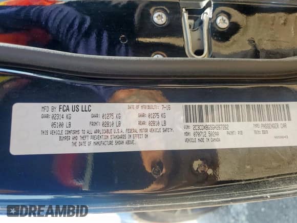 2016 Dodge Charger SE с VIN 2C3CDXBG5GH267262, выставлен на аукционе Copart как лот 71473495 с пробегом 127 139 миль миль и Списание • Salvage title. История ставок и продаж доступна на DreamBid. Изображение 12.