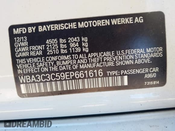 ✅ 2014 BMW 3 Series 320i xDrive • VIN: WBA3C3C59EP661616 • Лот: 43582199. Опубликован ранее на IAAI с пробегом 199 299 миль. Бесплатный доступ к архиву аукционных продаж из США и подробный отчёт об истории автомобиля на DreamBid. Изображение 9.