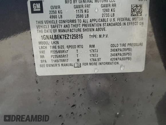 ✅ 2014 Chevrolet Equinox LT • VIN: 1GNALBEK7EZ125816 • Лот: 67354344. Опубликован ранее на Copart с пробегом 155 467 миль. Бесплатный доступ к архиву аукционных продаж из США и подробный отчёт об истории автомобиля на DreamBid. Изображение 13.