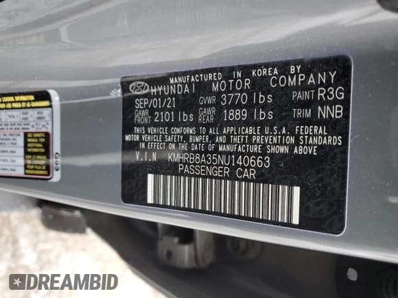 ✅ 2022 Hyundai Venue SE • VIN: KMHRB8A35NU140663 • Lot: 42063085. Listed on Copart with 35,906 mi. Free auction sales archive from the USA and detailed vehicle history report at DreamBid. Image 13.