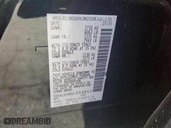 ✅ 2025 Infiniti QX60 Luxe • VIN: 5N1AL1FS8SC333957 • Lot: 57148515. Wystawiony na Copart z przebiegiem 22 624 mil. Bezpłatny archiwum sprzedaży aukcyjnych z USA i szczegółowy raport historii pojazdu na DreamBid. Zdjęcie 13.