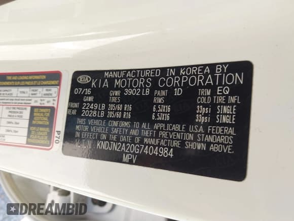 ✅ 2016 Kia Soul • VIN: KNDJN2A20G7404984 • Lot: 43605115. Listed on IAAI with 50,839 mi. Free auction sales archive from the USA and detailed vehicle history report at DreamBid. Image 9.