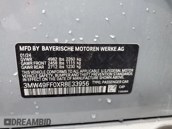 ✅ 2024 BMW 3 Series M340i xDrive • VIN: 3MW49FF0XR8E33956 • Lot: 70353695. Wystawiony na Copart z przebiegiem Nie podano. Bezpłatny archiwum sprzedaży aukcyjnych z USA i szczegółowy raport historii pojazdu na DreamBid. Zdjęcie 12.
