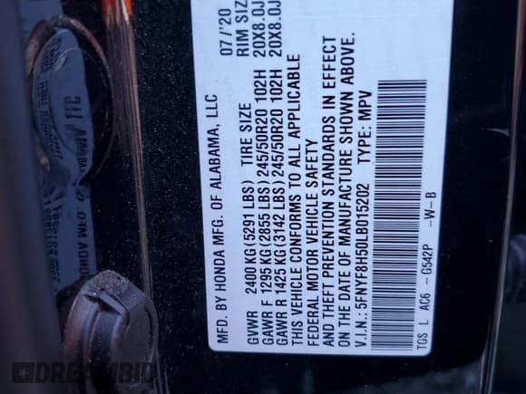 ✅ 2020 Honda Passport EX-L • VIN: 5FNYF8H50LB015202 • Lot: 80400635. Wystawiony na Copart z przebiegiem 31 698 mil. Bezpłatny archiwum sprzedaży aukcyjnych z USA i szczegółowy raport historii pojazdu na DreamBid. Zdjęcie 13.