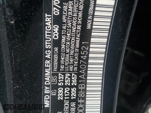 ✅ 2010 Mercedes-Benz E 350 Sport • VIN: WDDHF8HB1AA074521 • Lot: 93325365. Listed on Copart with 154,827 mi. Free auction sales archive from the USA and detailed vehicle history report at DreamBid. Image 12.