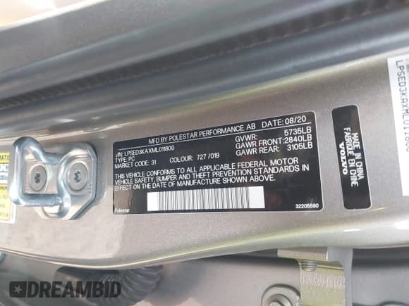 ✅ 2021 Polestar 2 Launch Edition • VIN: LPSED3KAXML011800 • Лот: 41251249. Опубликован ранее на IAAI с пробегом 44 573 миль. Бесплатный доступ к архиву аукционных продаж из США и подробный отчёт об истории автомобиля на DreamBid. Изображение 9.