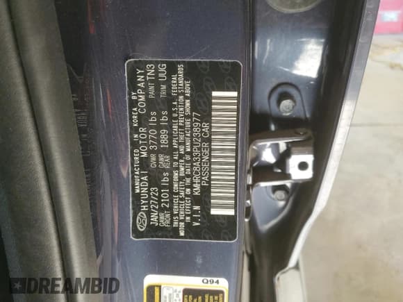 ✅ 2023 Hyundai Venue SEL • VIN: KMHRC8A33PU238977 • Lot: 75723654. Listed on Copart with 20,521 mi. Free auction sales archive from the USA and detailed vehicle history report at DreamBid. Image 13.