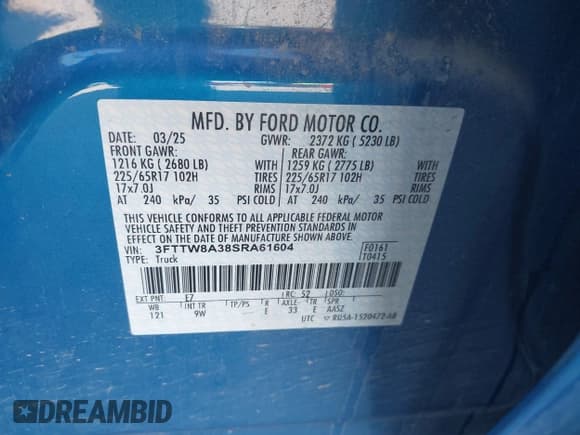 ✅ 2025 Ford Maverick XL • VIN: 3FTTW8A38SRA61604 • Лот: 43401061. Опубликован ранее на IAAI с пробегом 18 953 миль. Бесплатный доступ к архиву аукционных продаж из США и подробный отчёт об истории автомобиля на DreamBid. Изображение 9.