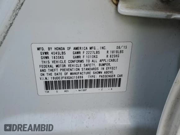 ✅ 2016 Acura ILX Premium • VIN: 19UDE2F8XGA015896 • Lot: 73254714. Listed on Copart with 63,705 mi. Free auction sales archive from the USA and detailed vehicle history report at DreamBid. Image 12.