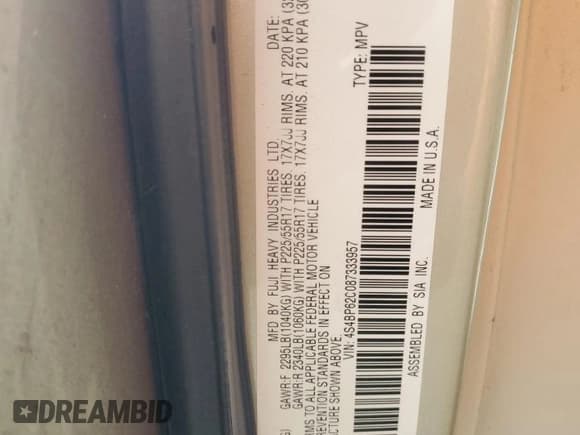 ✅ 2008 Subaru Outback Limited • VIN: 4S4BP62C087333957 • Лот: 92704715. Опубликован ранее на Copart с пробегом 152 665 миль. Бесплатный доступ к архиву аукционных продаж из США и подробный отчёт об истории автомобиля на DreamBid. Изображение 12.