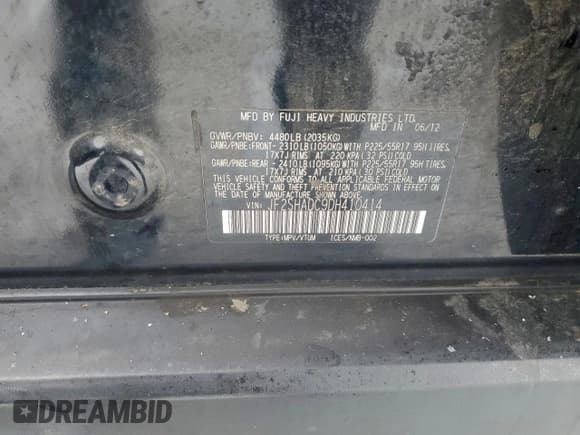 ✅ 2013 Subaru Forester X Premium • VIN: JF2SHADC9DH410414 • Lot: 95260055. Listed on Copart with 145,823 mi. Free auction sales archive from the USA and detailed vehicle history report at DreamBid. Image 13.