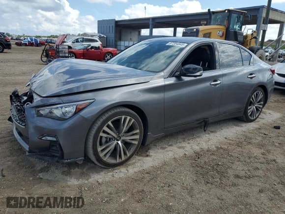 ✅ 2024 Infiniti Q50 Sensory • VIN: JN1EV7CPXRM600901 • Lot: 87204845. Listed on Copart with 9,144 mi. Free auction sales archive from the USA and detailed vehicle history report at DreamBid. Image 1.
