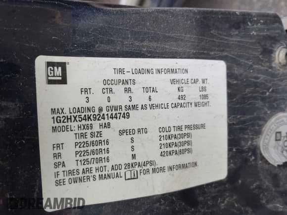 ✅ 2002 Pontiac Bonneville SE • VIN: 1G2HX54K924144749 • Lot: 43710798. Listed on IAAI with Not provided. Free auction sales archive from the USA and detailed vehicle history report at DreamBid. Image 9.