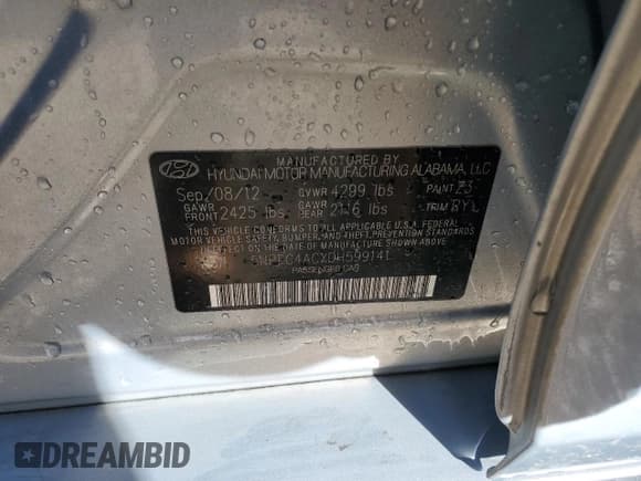 ✅ 2013 Hyundai Sonata SE • VIN: 5NPEC4ACXDH599141 • Lot: 75869174. Wystawiony na Copart z przebiegiem 268 078 mil. Bezpłatny archiwum sprzedaży aukcyjnych z USA i szczegółowy raport historii pojazdu na DreamBid. Zdjęcie 12.