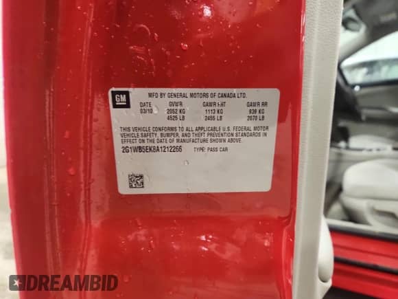 2010 Chevrolet Impala LT с VIN 2G1WB5EK8A1212266, выставлен на аукционе Copart как лот 89905345 с пробегом 168 286 миль миль и На запчасти • Non repairable. История ставок и продаж доступна на DreamBid. Изображение 13.