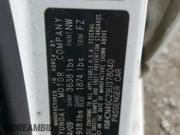 2009 Hyundai Accent Auto GLS с VIN KMHCN46C29U378040, выставлен на аукционе Copart как лот 79366604 с пробегом 146 878 миль миль и Чистый • Clean title. История ставок и продаж доступна на DreamBid. Изображение 12.