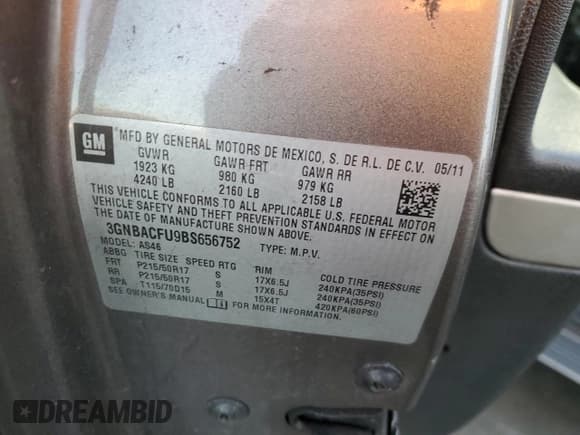 ✅ 2011 Chevrolet HHR 2LT • VIN: 3GNBACFU9BS656752 • Lot: 82932934. Listed on Copart with 152,106 mi. Free auction sales archive from the USA and detailed vehicle history report at DreamBid. Image 12.