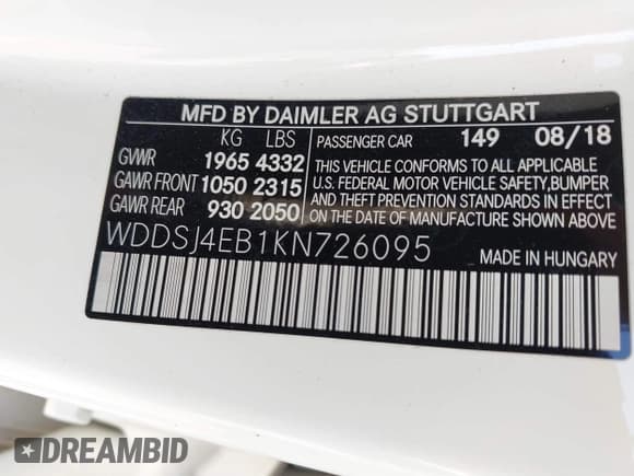 ✅ 2019 Mercedes-Benz CLA 250 • VIN: WDDSJ4EB1KN726095 • Лот: 42302491. Опубликован ранее на IAAI с пробегом 78 338 миль. Бесплатный доступ к архиву аукционных продаж из США и подробный отчёт об истории автомобиля на DreamBid. Изображение 9.