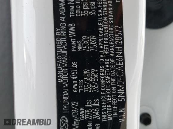 ✅ 2022 Hyundai Tucson SEL • VIN: 5NMJFCAE6NH128572 • Lot: 71470803. Wystawiony na Copart z przebiegiem 10 420 mil. Bezpłatny archiwum sprzedaży aukcyjnych z USA i szczegółowy raport historii pojazdu na DreamBid. Zdjęcie 12.